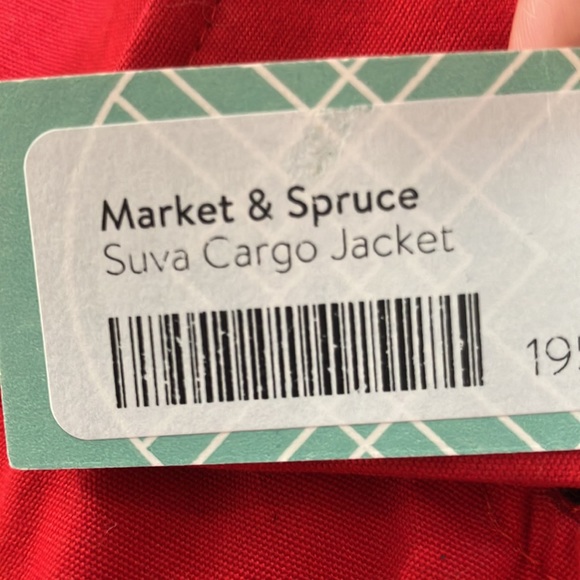 Red cinch-waist cargo jacket brand new - Picture 5 of 5